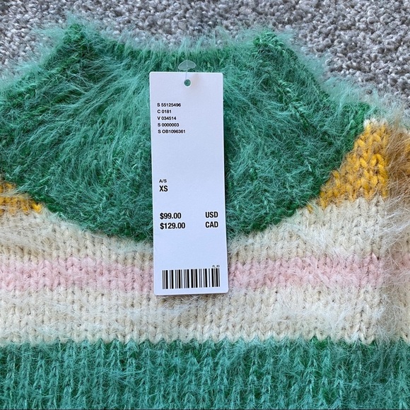 Kimchi Blue Turtleneck Striped Fuzzy Cozy Sweater - Picture 9 of 15